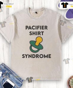 Nice Pacifier Shirt Syndrome washed t-shirt featuring a playful design, perfect for casual wear and baby-themed outfits.