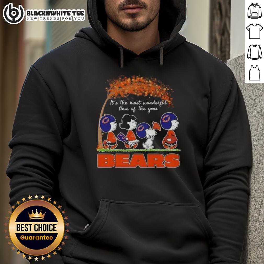 Nice Peanuts It's The Most Wonderful Time Of The Year Chicago Bears Football Hoodie Alt Text: Cozy Chicago Bears football hoodie with It's The Most Wonderful Time Of The Year graphic, perfect for fans.