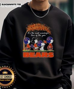 Alt Text: Cozy Chicago Bears football sweatshirt featuring It's The Most Wonderful Time Of The Year design, perfect for fans.