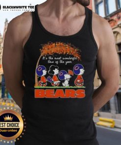 Chicago Bears football tank top featuring 'It's the Most Wonderful Time of the Year' with peanuts design.