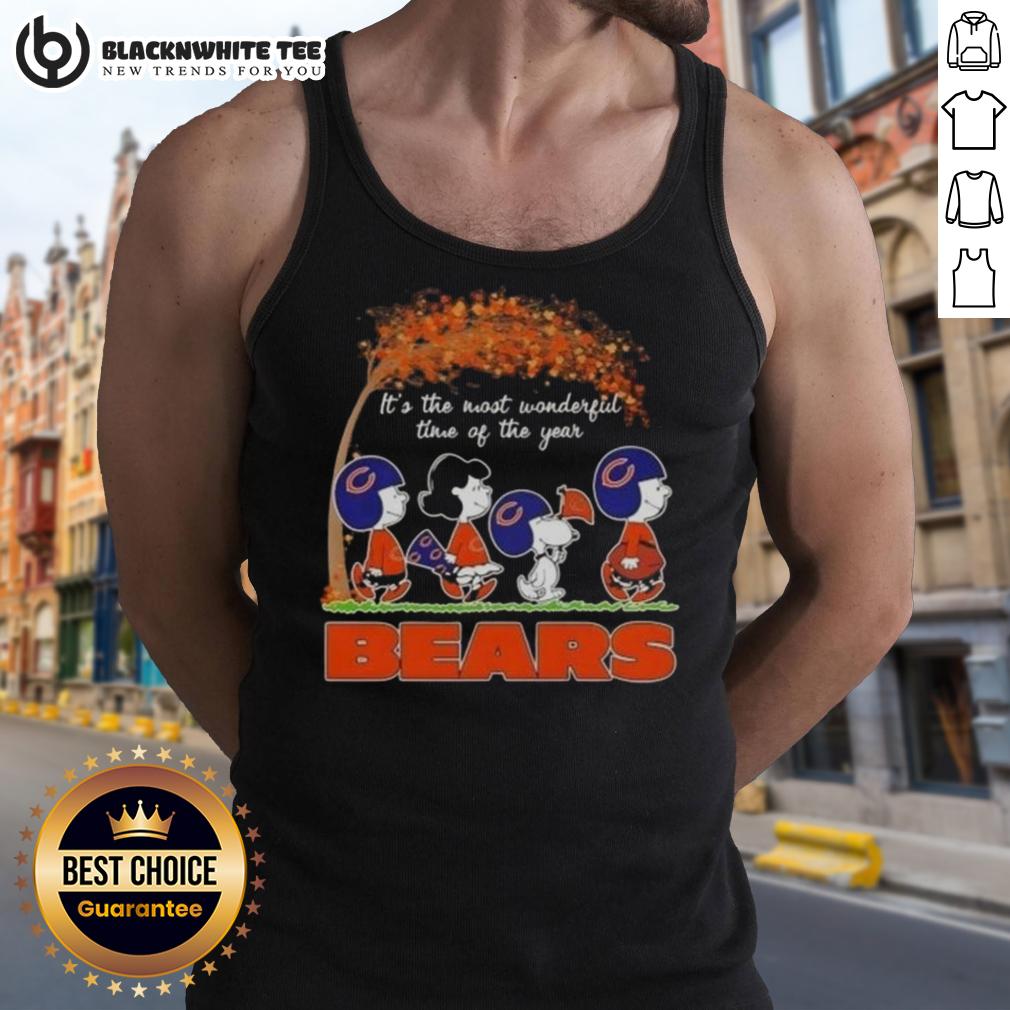 Nice Peanuts It's The Most Wonderful Time Of The Year Chicago Bears Football Tank Top Chicago Bears football tank top featuring 'It's the Most Wonderful Time of the Year' with peanuts design.