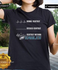 Nice Philadelphia Eagles heartbeat graphic on a stylish ladies tee, perfect for fans showing team spirit.