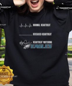 Cozy Philadelphia Eagles heartbeat sweatshirt, perfect for fans watching the game in style and comfort.