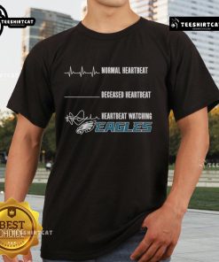 Alt Text: Nice Philadelphia Eagles heartbeat graphic on a stylish t-shirt, perfect for fans showing team spirit.
