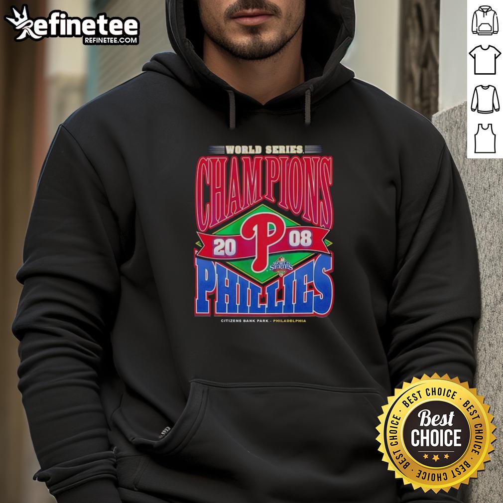 Nice Philadelphia Phillies Baseball World Serie Champions 2008 Vintage Hoodie Vintage 2008 Philadelphia Phillies World Series Champions hoodie showcasing team logo and classic design.
