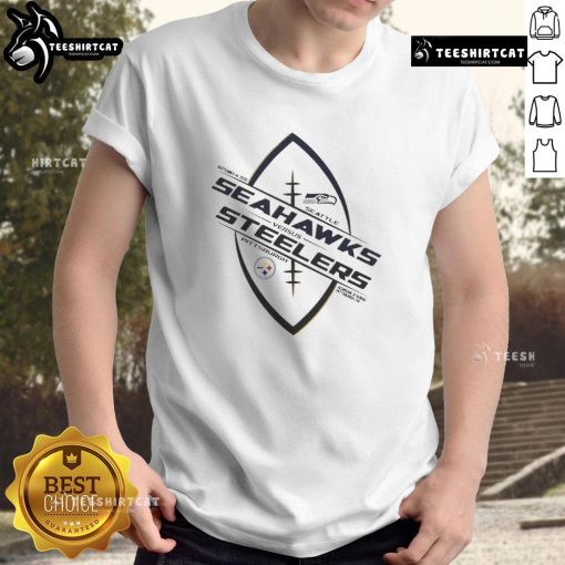2025 Gameday T-Shirt featuring Pittsburgh Steelers vs Seattle Seahawks design, perfect for game day fans.