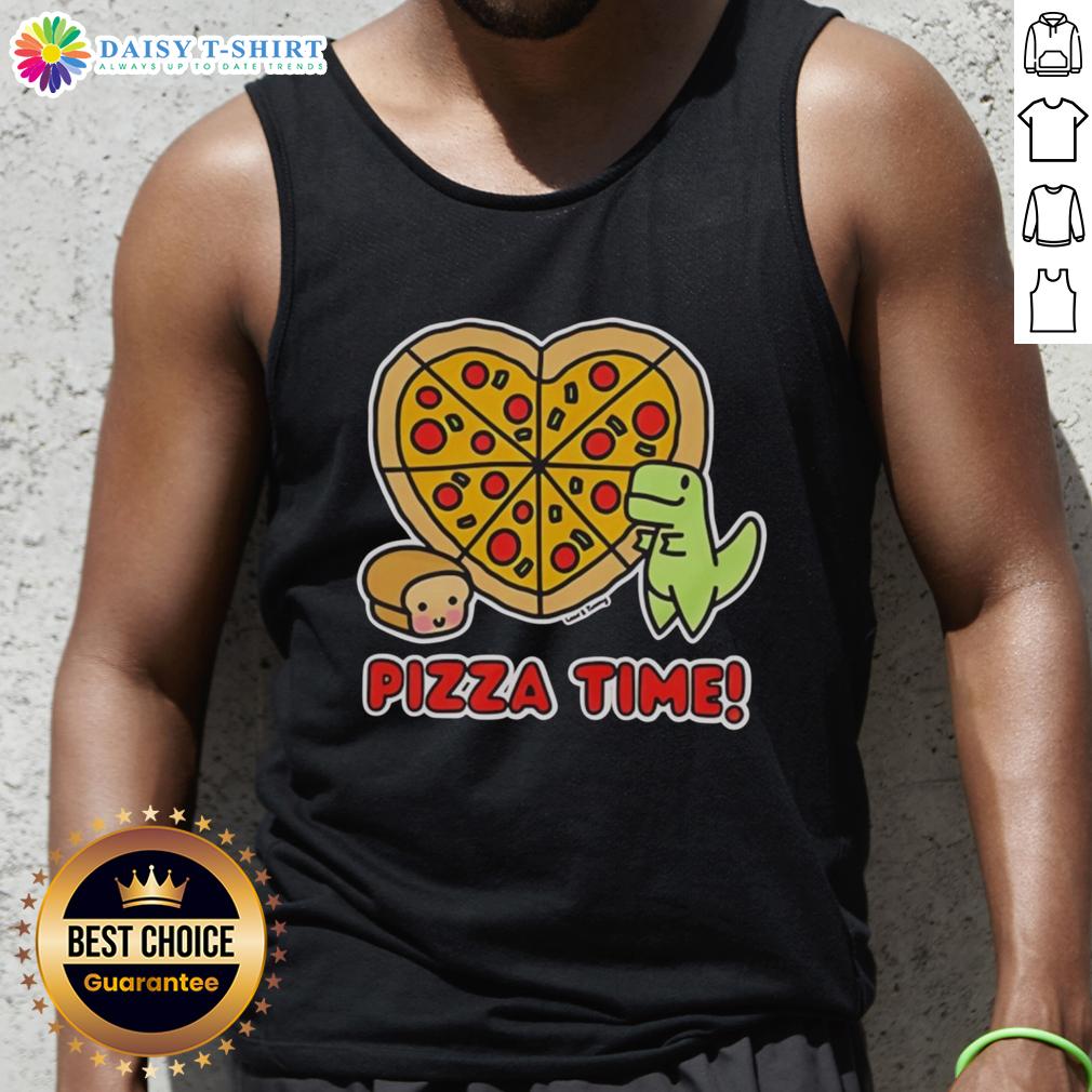 Nice Pizza Time Dinosaur And Loaf Of Bread Graphic Tank Top Graphic tank top featuring a dinosaur enjoying pizza and a loaf of bread, perfect for quirky fashion lovers.