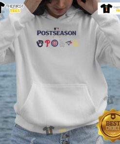 Stylish Nice Postseason Major League Baseball 2025 hoodie in navy blue, perfect for baseball fans celebrating the season.