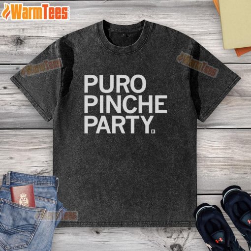 Alt Text: Nice Puro Pinche Party washed t-shirt featuring vibrant graphics and a relaxed fit, perfect for casual celebrations.