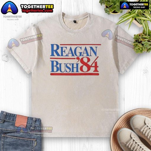 Nice Reagan Bush '84 washed t-shirt featuring vintage graphics for a classic political memorabilia look.