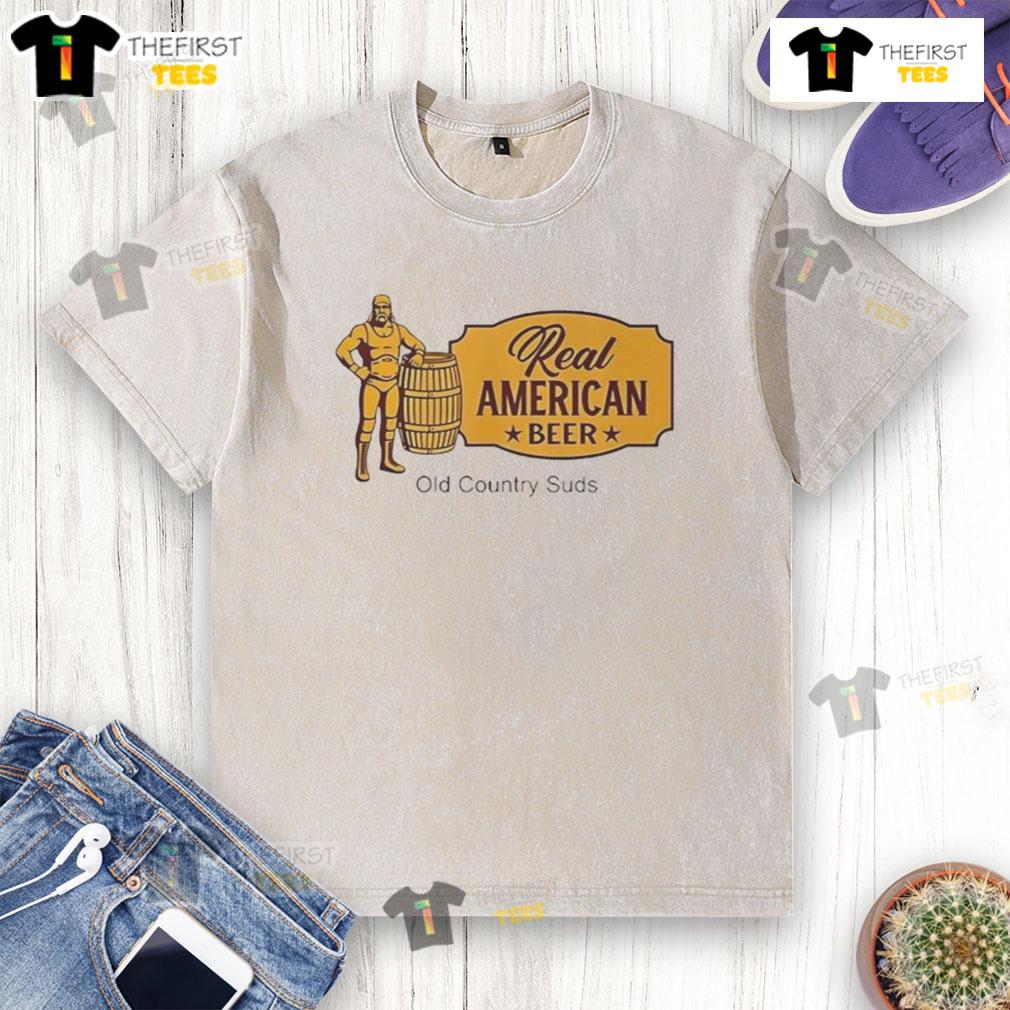 Nice Real American Beer Old Country Suds Washed T Shirt Nice Real American Beer Old Country Suds Washed T-Shirt featuring vintage beer graphics, perfect for casual wear.