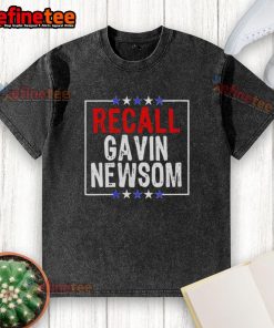 Nice Recall Gavin Newsom washed t-shirt featuring bold text and vibrant colors, perfect for political activism.
