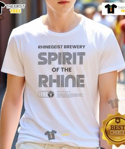 Alt Text: Nice Rhinegeist Brewery Spirit Of The Rhine T-Shirt featuring a vibrant design and brewery logo, perfect for fans.