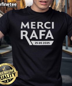 Alt Text: Nice Roland Garros Merci Rafa T-Shirt featuring a stylish design to celebrate Rafael Nadal's tennis legacy.