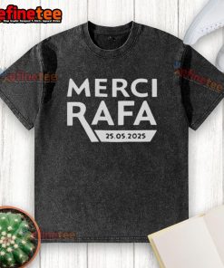 Nice Roland Garros Merci Rafa washed t-shirt featuring a stylish design celebrating Rafael Nadal's tennis legacy.
