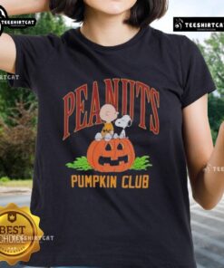 Nice RSQ x Peanuts Pumpkin Club Halloween 2025 ladies tee featuring vibrant graphic design and festive autumn colors.