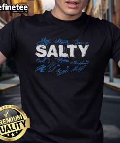 Nice Salty Detroit Lions football players signature T-shirt featuring team colors and bold graphics for fans.