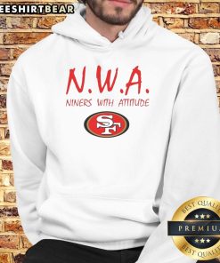 Alt Text: Nice San Francisco 49ers N.W.A Niners With Attitude hoodie, featuring bold graphics and vibrant team colors.
