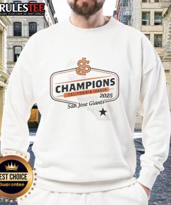 Nice San Jose Giants California League 2025 sweatshirt featuring team colors and logo, perfect for fans and supporters.