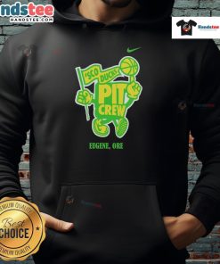Nice Sco Ducks pit crew in Eugene, Oregon wearing hoodies, showcasing team spirit and camaraderie at the event.