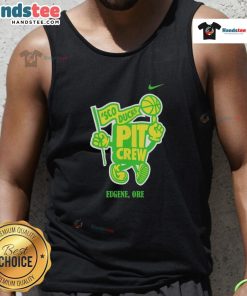 Nice Sco Ducks pit crew in Eugene, Oregon wearing tank tops, showcasing team spirit and camaraderie at the event.