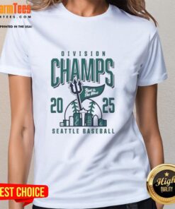 Seattle Mariners 2025 Division Champs ladies tee celebrating the team's best in the west achievement.