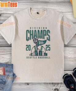 Nice Seattle Mariners 2025 Division Champs t-shirt, celebrating the best in the west with vibrant team colors and logo.