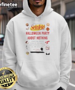 Cozy Nice Seinfeld Halloween Party About Nothing Hoodie featuring iconic show references, perfect for fans celebrating Halloween.