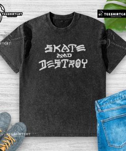 Nice Skate and Destroy washed t-shirt featuring bold graphic design and comfortable fit for skateboarding enthusiasts.