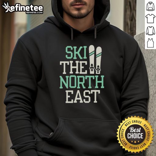 Stylish Nice Ski The North East Hoodie in a snowy landscape, perfect for winter sports enthusiasts and outdoor adventures.