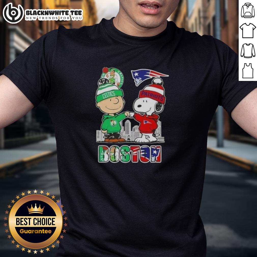 Nice Snoopy And Charlie Brown Boston Sports Celtics X New England Patriots Skyline T-Shirt Nice Snoopy and Charlie Brown Boston Sports Celtics x New England Patriots skyline t-shirt design featuring iconic characters.