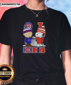 Nice Snoopy and Charlie Brown Chicago Cubs tee featuring the Illinois skyline, perfect for fans and casual wear.