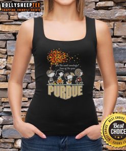 Autumn tank top featuring Snoopy and friends, perfect for celebrating the most wonderful time of the year.