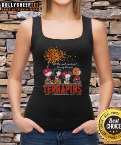 Nice Snoopy and friends terrapins autumn tank top, celebrating 'It's the Most Wonderful Time of the Year' design.