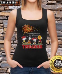 Nice Snoopy and Friends Trojans tank top for autumn, celebrating the most wonderful time of the year in style.