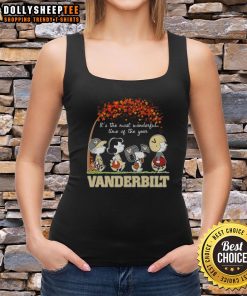 Nice Snoopy and Friends autumn tank top featuring 'It's the Most Wonderful Time of the Year' design.