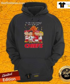 Cozy Nice Snoopy and Friends X Kansas City Chiefs autumn hoodie, perfect for celebrating the most wonderful time of the year.