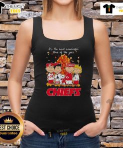 Nice Snoopy and Friends X Kansas City Chiefs autumn tank top featuring festive designs for the most wonderful time of the year.