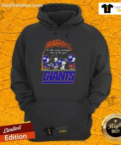 Cozy Nice Snoopy and Friends hoodie featuring New York Giants design for autumn, perfect for sports fans this season.