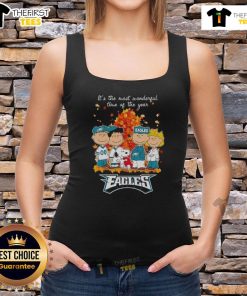 Nice Snoopy and Friends Philadelphia Eagles autumn tank top, perfect for celebrating the most wonderful time of the year.
