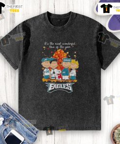 Alt Text: Nice Snoopy and Friends X Philadelphia Eagles autumn t-shirt, perfect for the most wonderful time of the year.
