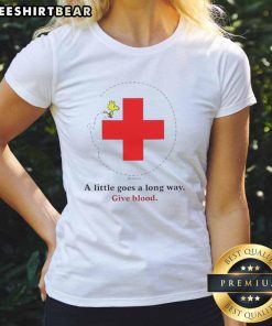Nice Snoopy Blood Drive Ladies Tee featuring a playful Snoopy graphic promoting blood donation, perfect for charity events.