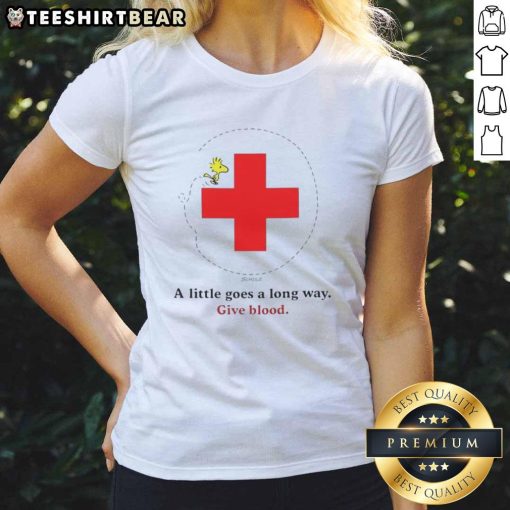 Nice Snoopy Blood Drive Ladies Tee featuring a playful Snoopy graphic promoting blood donation, perfect for charity events.