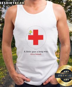 Nice Snoopy Blood Drive tank top design promoting community support; a little goes a long way to save lives.