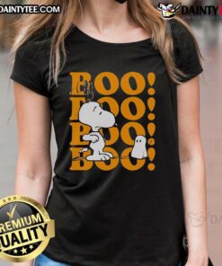 Cute Snoopy Halloween ladies tee featuring 'Boo Boo Boo' for festive fun and style this Halloween season.