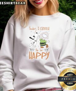 Cozy Nice Snoopy sweatshirt with 'Today I Choose To Be Happy' text, perfect for cheerful casual wear.