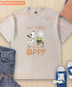 Alt Text: Nice Snoopy Today I Choose To Be Happy washed t-shirt featuring a cheerful Snoopy graphic for a positive vibe.