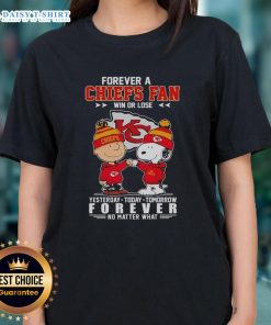 Nice Snoopy Touch Hands Charlie Brown Forever A Chiefs Fan tee for ladies, celebrating loyalty and fandom in style.