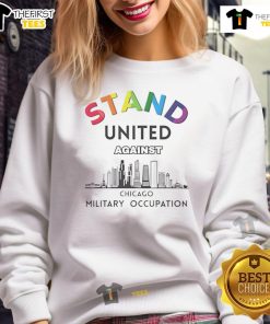 Nice Stand United Against Chicago Sweatshirt featuring bold graphic design on a cozy, stylish pullover.