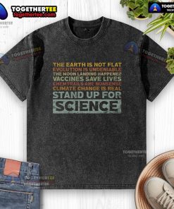 Nice Stand Up For Science washed t-shirt featuring a bold science-themed graphic for science enthusiasts.